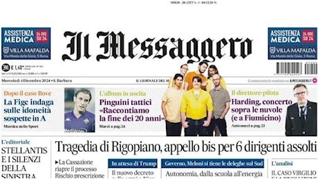 Il Messaggero apre: Dopo il caso Bove la FIGC indaga sulle idoneità sospette