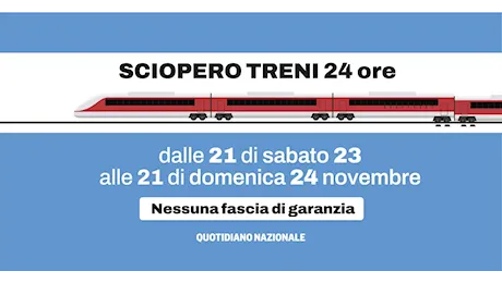 Sciopero, i treni garantiti il 23 e 24 novembre