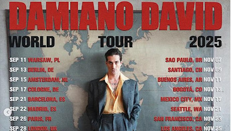 Damiano David, il tour mondiale da solista stoppa i Maneskin almeno per un anno