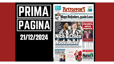 Prima pagina Tuttosport: Milan, mago Reijnders, guaio Leao