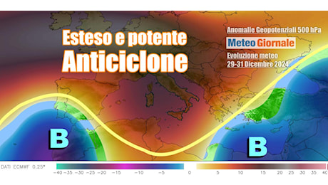 Meteo: arriva l’Anticiclone di fine anno, l’Inverno rischia grosso