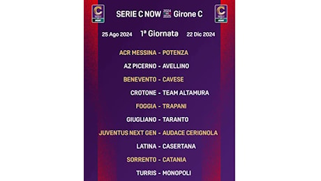 Serie C, sorteggiati i calendari: in campo Catania, Messina e Trapani