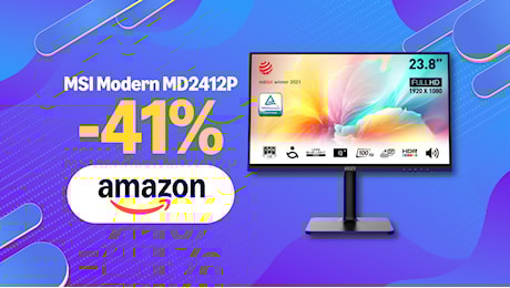 MSI Modern 24'' con USB-C PD: prezzo stracciato con la Tech Week