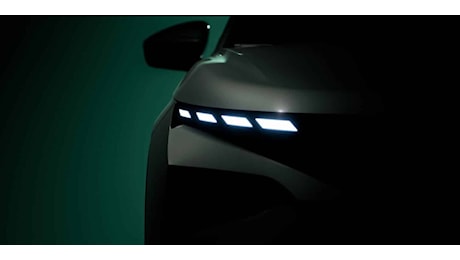 Skoda Elroq sta arrivando, ultimo teaser del frontale