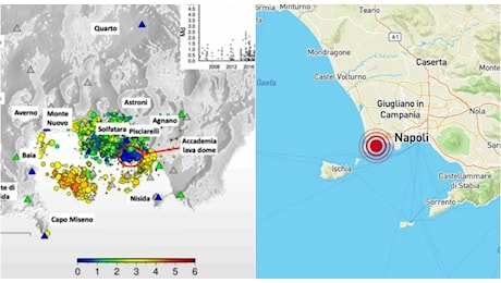 Terremoto oggi Campi Flegrei, lunga scossa di 4.0. paura a Napoli, stop alla metropolitana. A Bacoli costone frana in mare