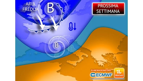 Prossima Settimana: da Martedì Pioggia e Vento forte, poi arriva Freddo con l'aria polare. Tendenza Meteo