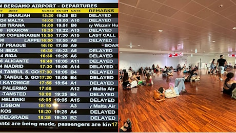 Venerdì da incubo all’aeroporto di Orio: il guasto informatico causa ritardi e cancellazioni dei voli