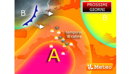 Meteo: Prossimi Giorni, l'anticiclone Caronte non ci molla, ma ci saranno anche Temporali