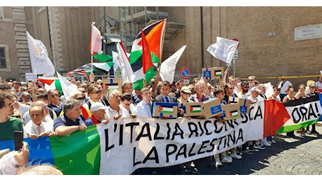 Gaza, Di Battista consegna 80mila firme in Senato per riconoscimento Palestina: Ora tocca all'Italia, il nostro un governo pavido - VIDEO