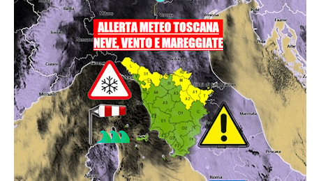 ALLERTA METEO TOSCANA: NEVE, VENTO E MAREGGIATE - OGGI E DOMANI » Nottata con libeccio forte