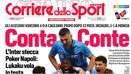 Il Corriere dello Sport in prima pagina sulla vittoria del Napoli: Conta Conte