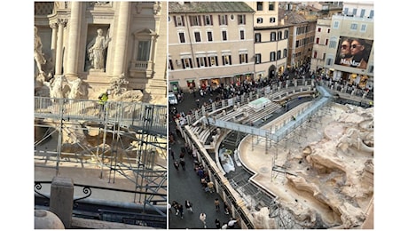 Ecco la passerella (provvisoria) per i turisti a Fontana di Trevi: ingresso gratis, per ora