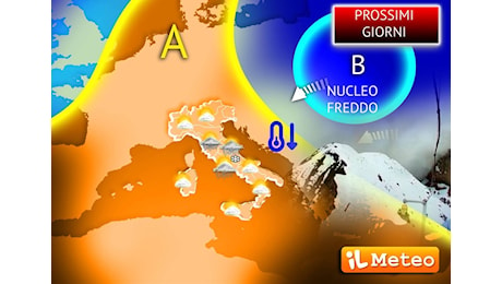 Meteo: Prossimi Giorni, Fronte Freddo verso l'Italia con Rovesci e Neve fino a bassa quota