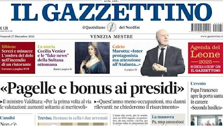 Il Gazzettino in prima pagina su Marotta: Inter protagonista ma attenzione all'Atalanta