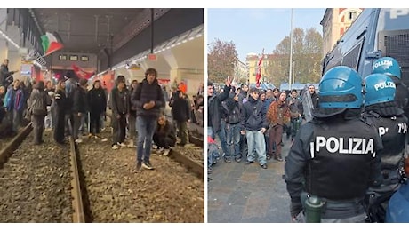 Corteo, caos nelle stazioni: binari bloccati a Porta Susa e scontri a Porta Nuova