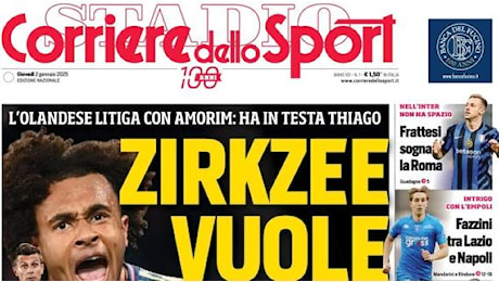 Il Corriere dello Sport in prima pagina sulla Juventus: Zirkzee vuole Motta